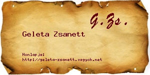 Geleta Zsanett névjegykártya